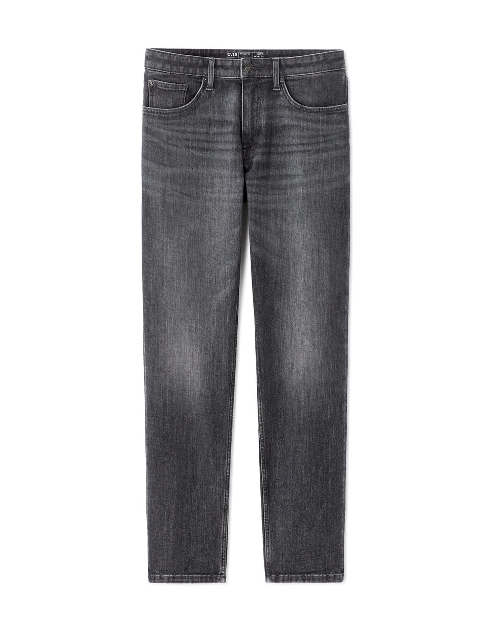 C.15 Straight-Fit Stretch Cotton Jeans - Grey — view 1