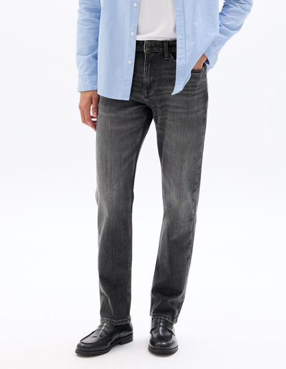 C.15 Straight-Fit Stretch Cotton Jeans - Grey — view 2
