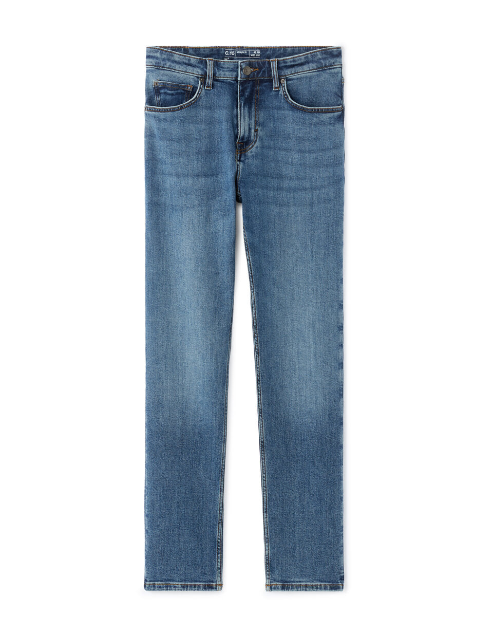 C.15 Straight-Fit Stretch Cotton Jeans - Blue — view 1