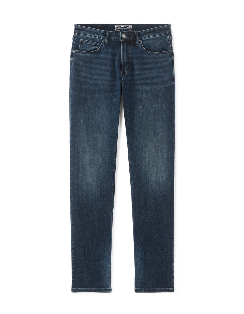 C.15 Straight-Fit Stretch Cotton Jeans - Dark Blue — view 1