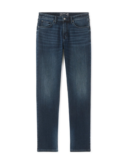 C.15 Straight-Fit Stretch Cotton Jeans - Dark Blue — view 1
