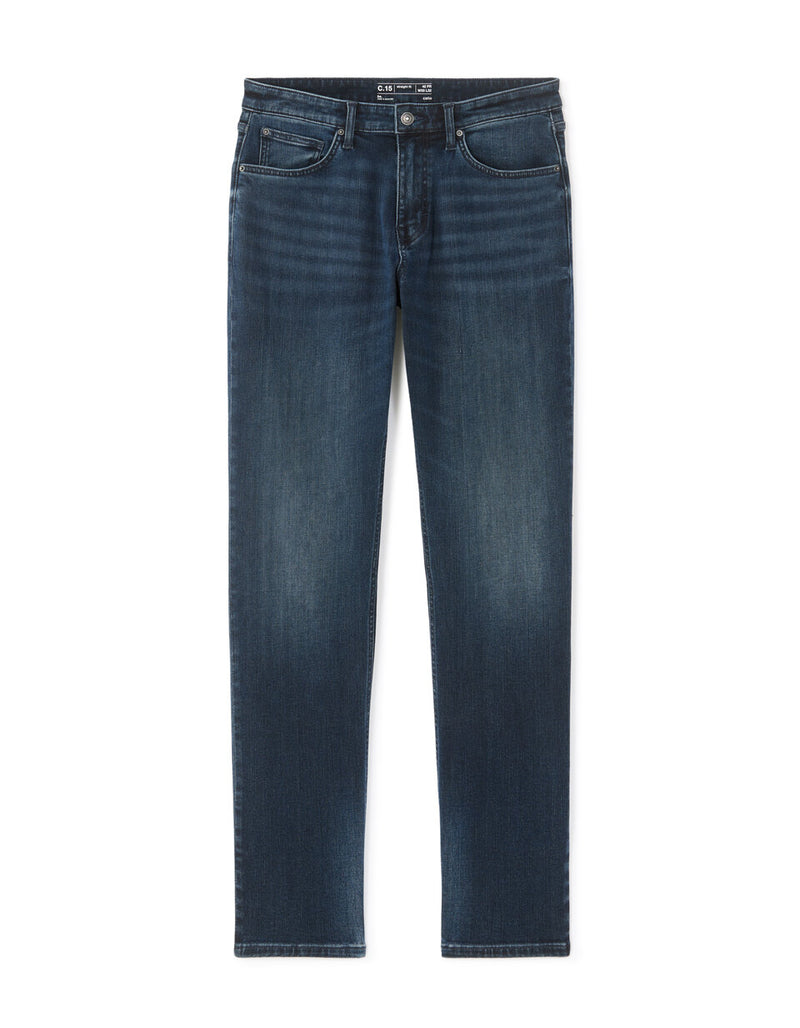 C.15 Straight-Fit Stretch Cotton Jeans - Dark Blue — view 1