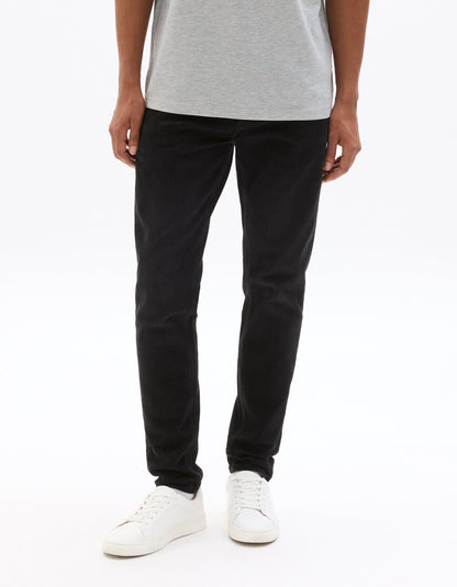 C.25 Slim-Fit Stretch Cotton Jeans - Black — view 3