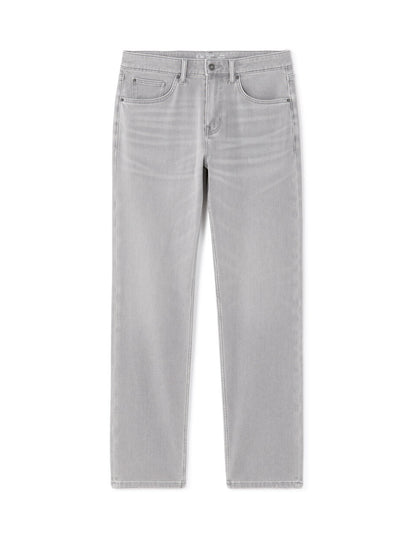 C.35 Straight-Fit Stretch Knit Jeans - Light Grey — view 1