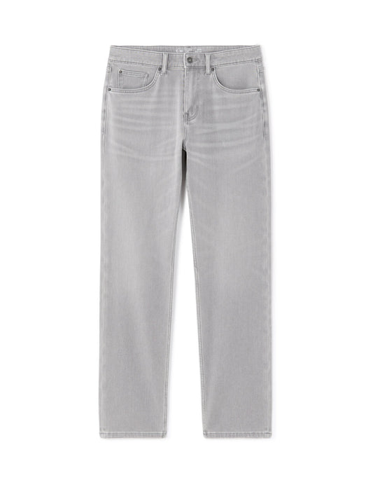 C.35 Straight-Fit Stretch Knit Jeans - Light Grey — view 1