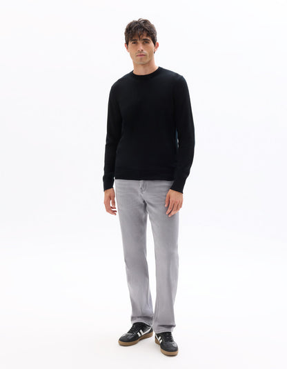 C.35 Straight-Fit Stretch Knit Jeans - Light Grey — view 2