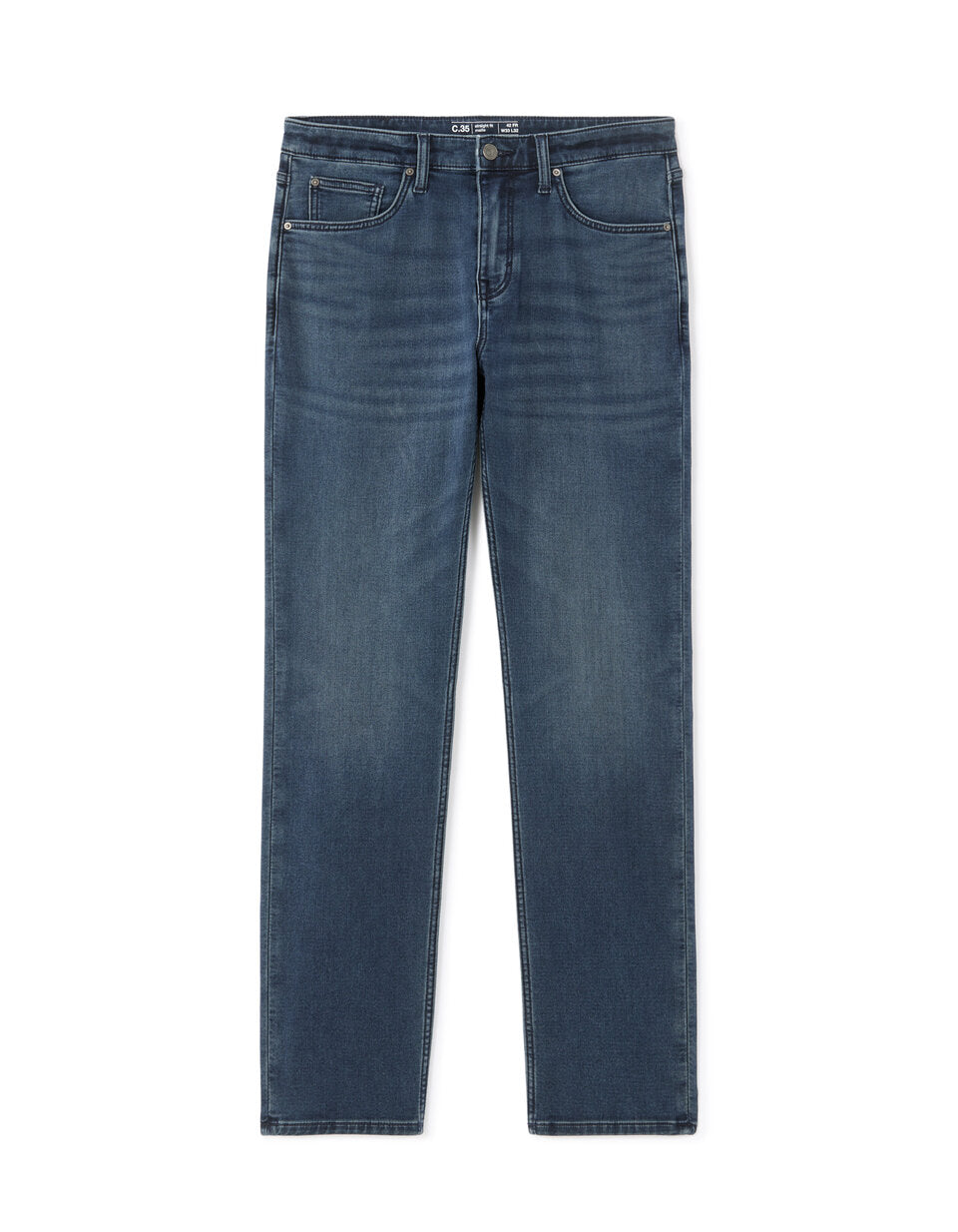 C.35 Straight-Fit Stretch Knit Jeans - Dark Blue — view 1