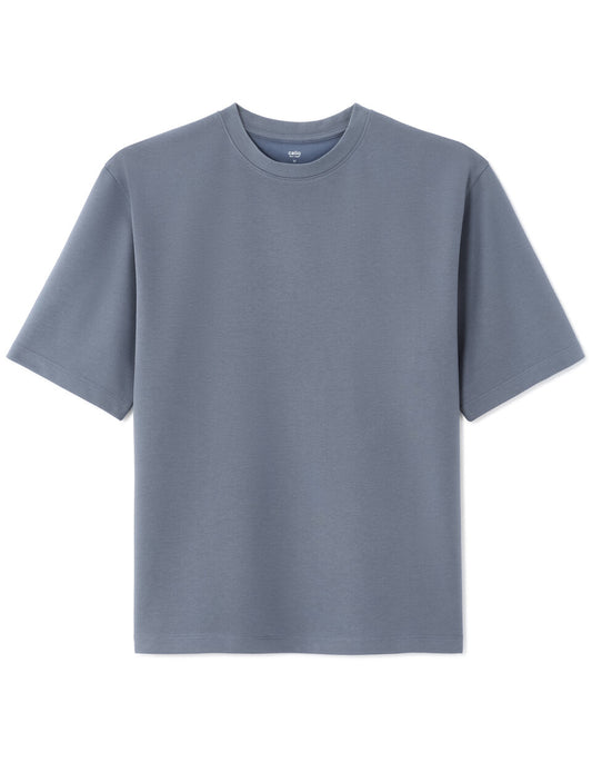 Oversized Crew-Neck T-Shirt - Blue — view 1