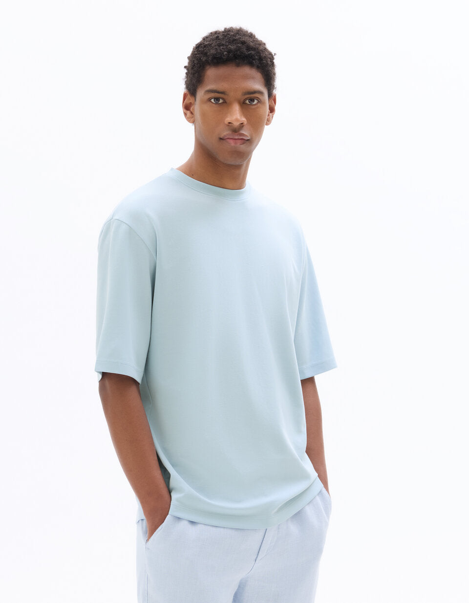 Oversized Crew-Neck T-Shirt - Sky Blue — view 3