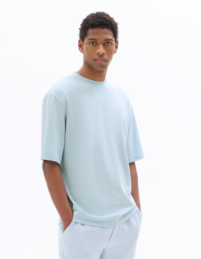 Oversized Crew-Neck T-Shirt - Sky Blue — view 3