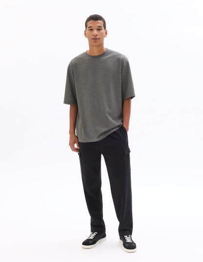 Oversized Crew-Neck T-Shirt - Heather Anthracite — view 3