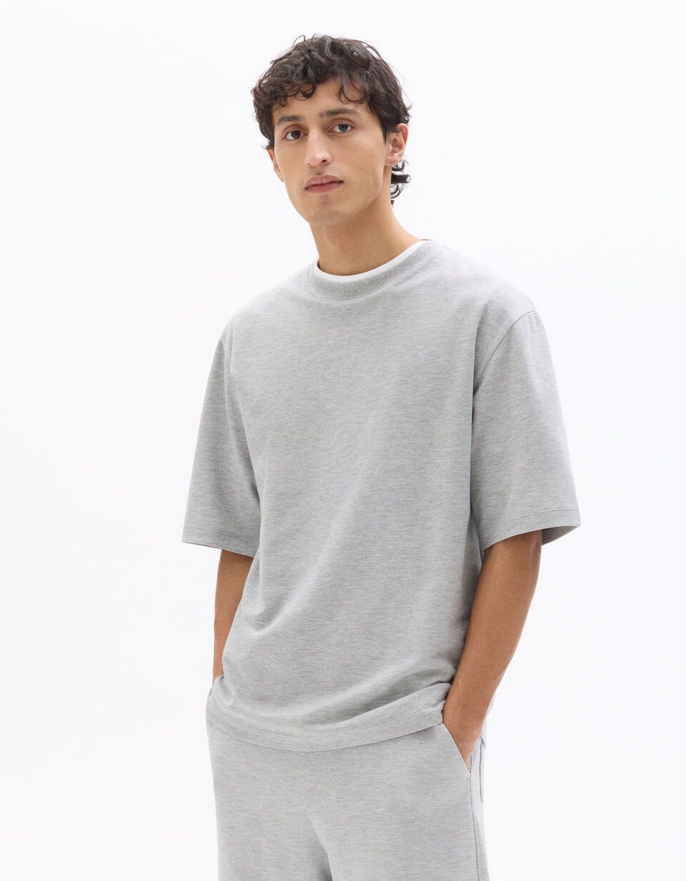Oversized Crew-Neck T-Shirt - Grey — view 3