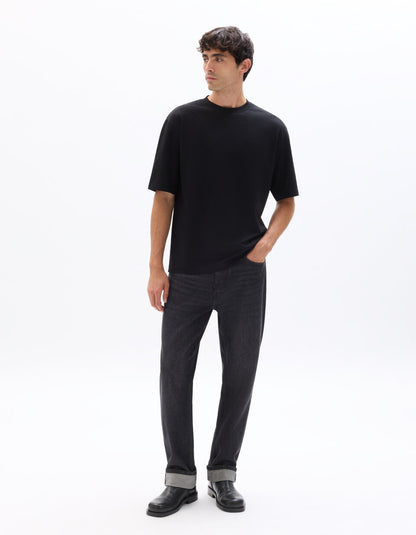 Oversized Crew-Neck T-Shirt - Black — view 3