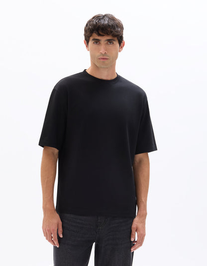 Oversized Crew-Neck T-Shirt - Black — view 2