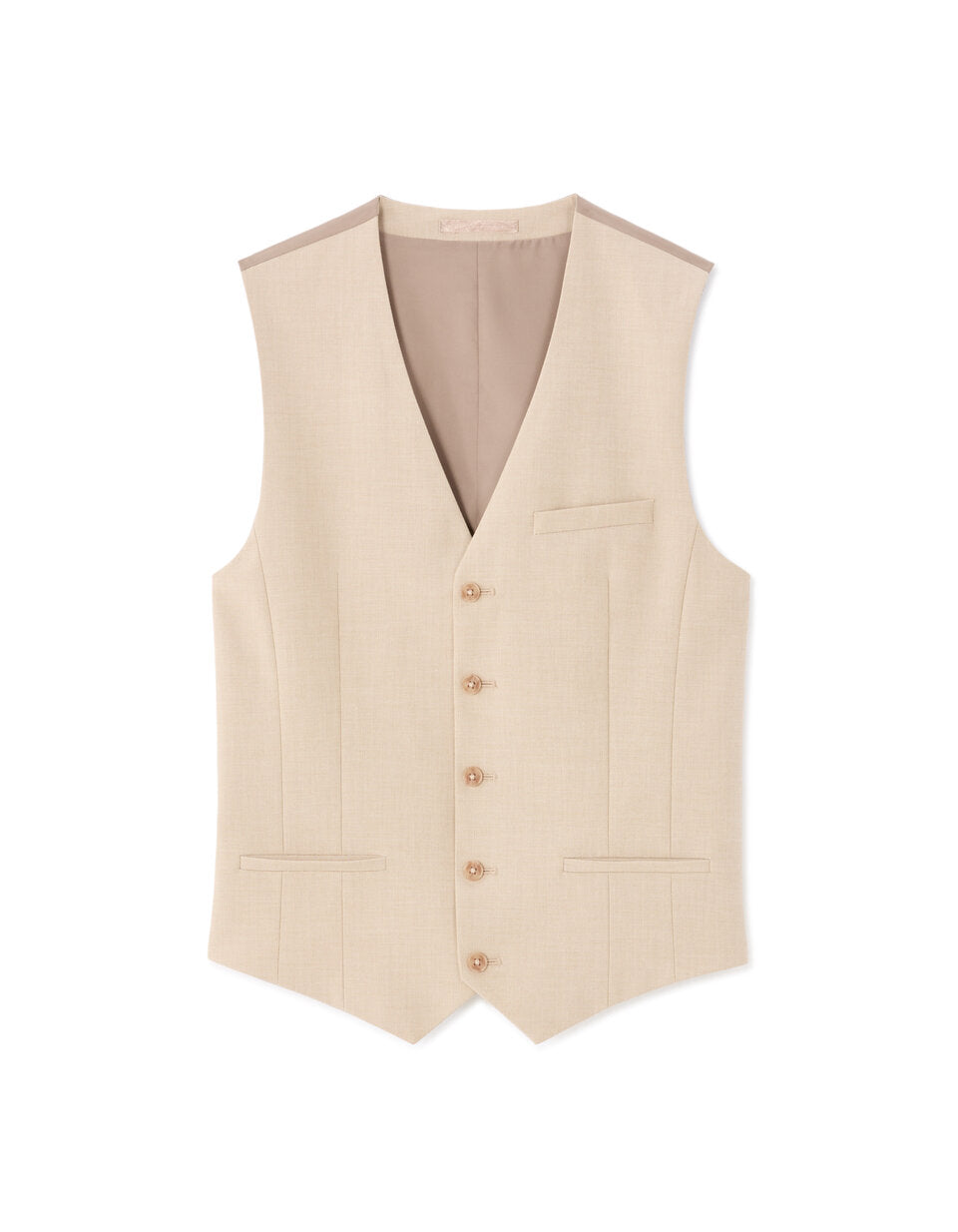 Slim-Fit Stretch Suit Waistcoat - Light Beige — view 1