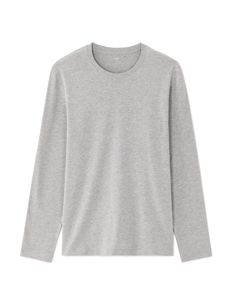Regular-Fit Cotton-Blend Long-Sleeve T-Shirt - Heather Grey — view 1