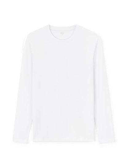 Regular-Fit Pure Cotton Long-Sleeve T-Shirt - White — view 1
