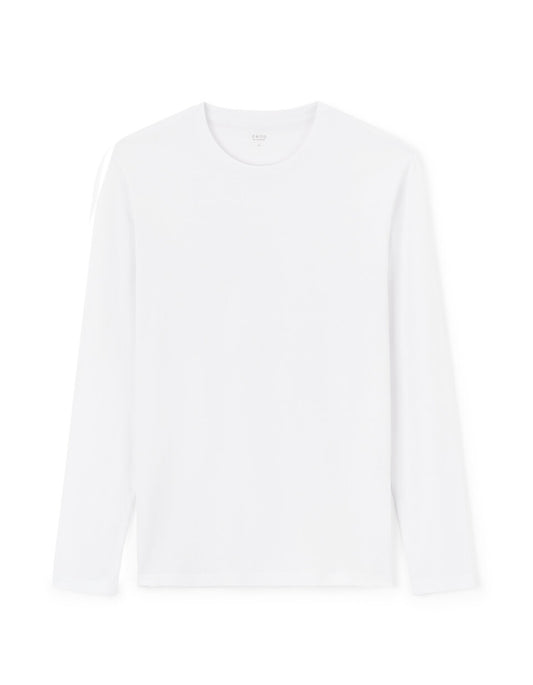 Regular-Fit Pure Cotton Long-Sleeve T-Shirt - White — view 1