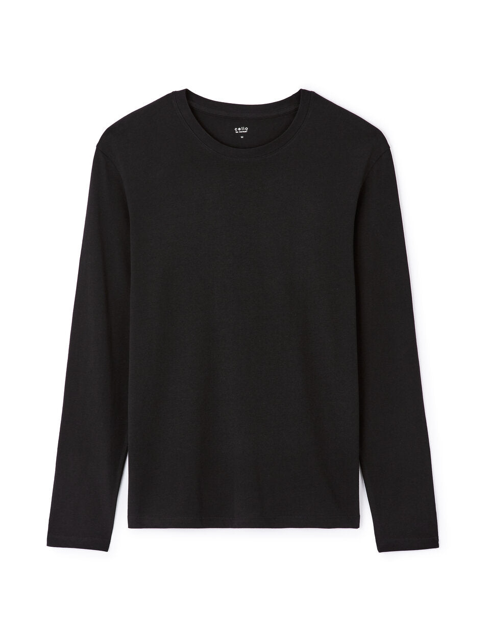 Regular-Fit Pure Cotton Long-Sleeve T-Shirt - Black — view 1