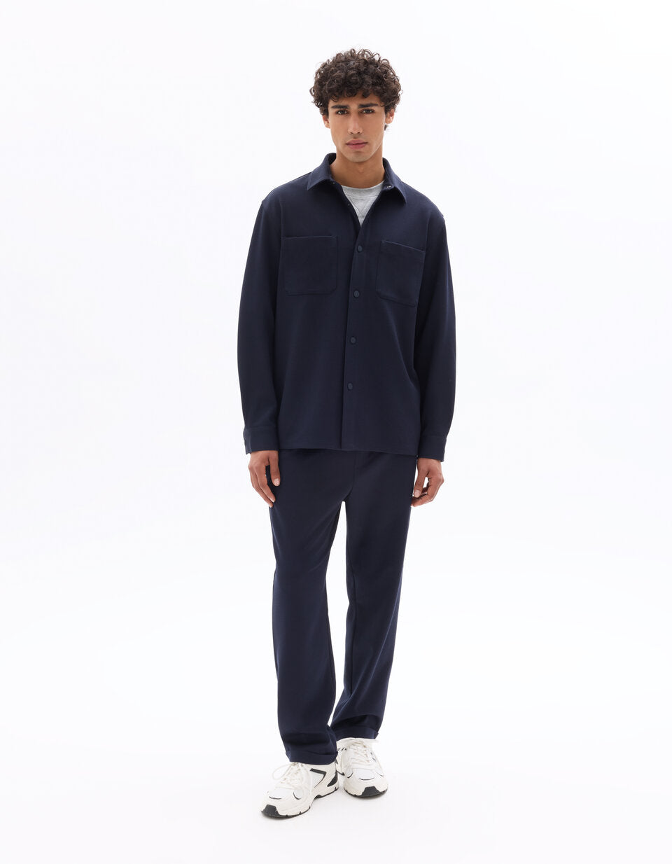 24H Straight-Fit Comfort Cropped Trousers - Navy — view 2