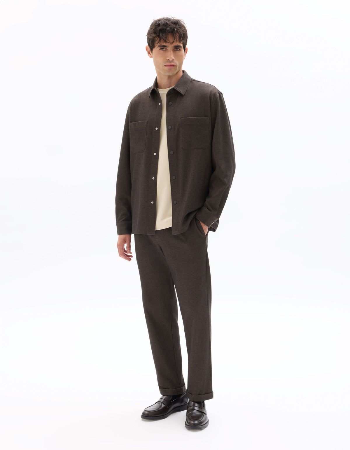 Comfort Two-Pocket Overshirt - Light Brown — view 3