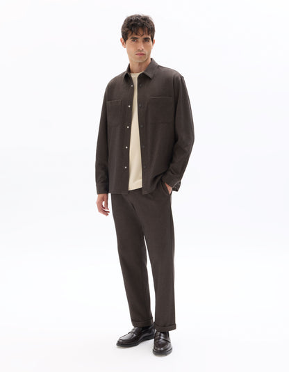 Comfort Two-Pocket Overshirt - Light Brown — view 3