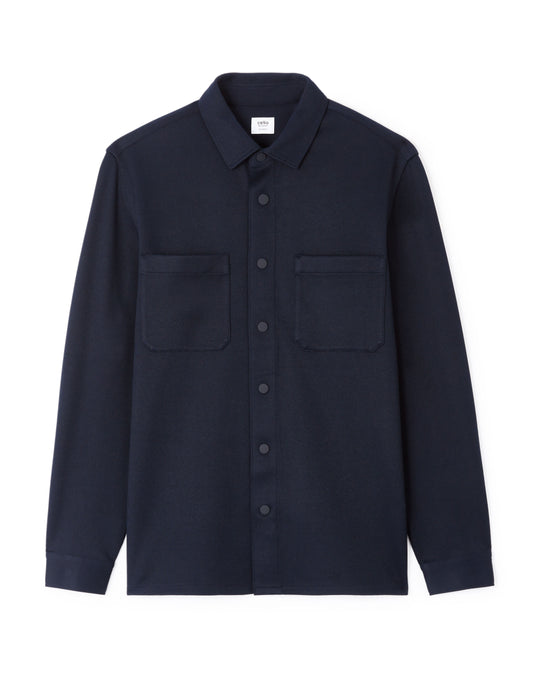 Comfort Two-Pocket Overshirt - Navy — view 1