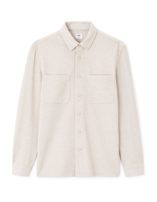 Comfort Two-Pocket Overshirt - Beige — view 1
