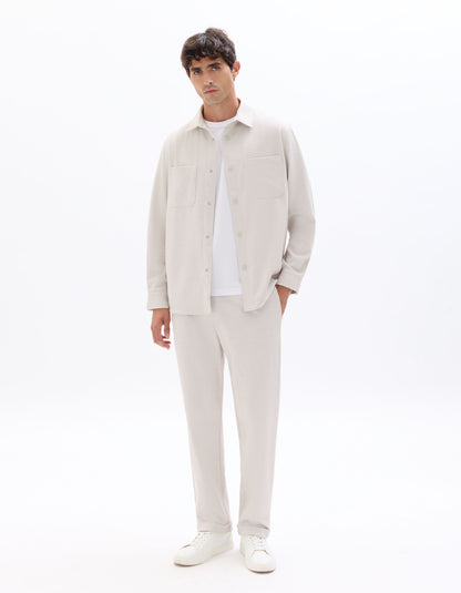 Comfort Two-Pocket Overshirt - Beige — view 3