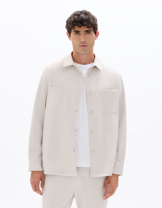 Comfort Two-Pocket Overshirt - Beige — view 2