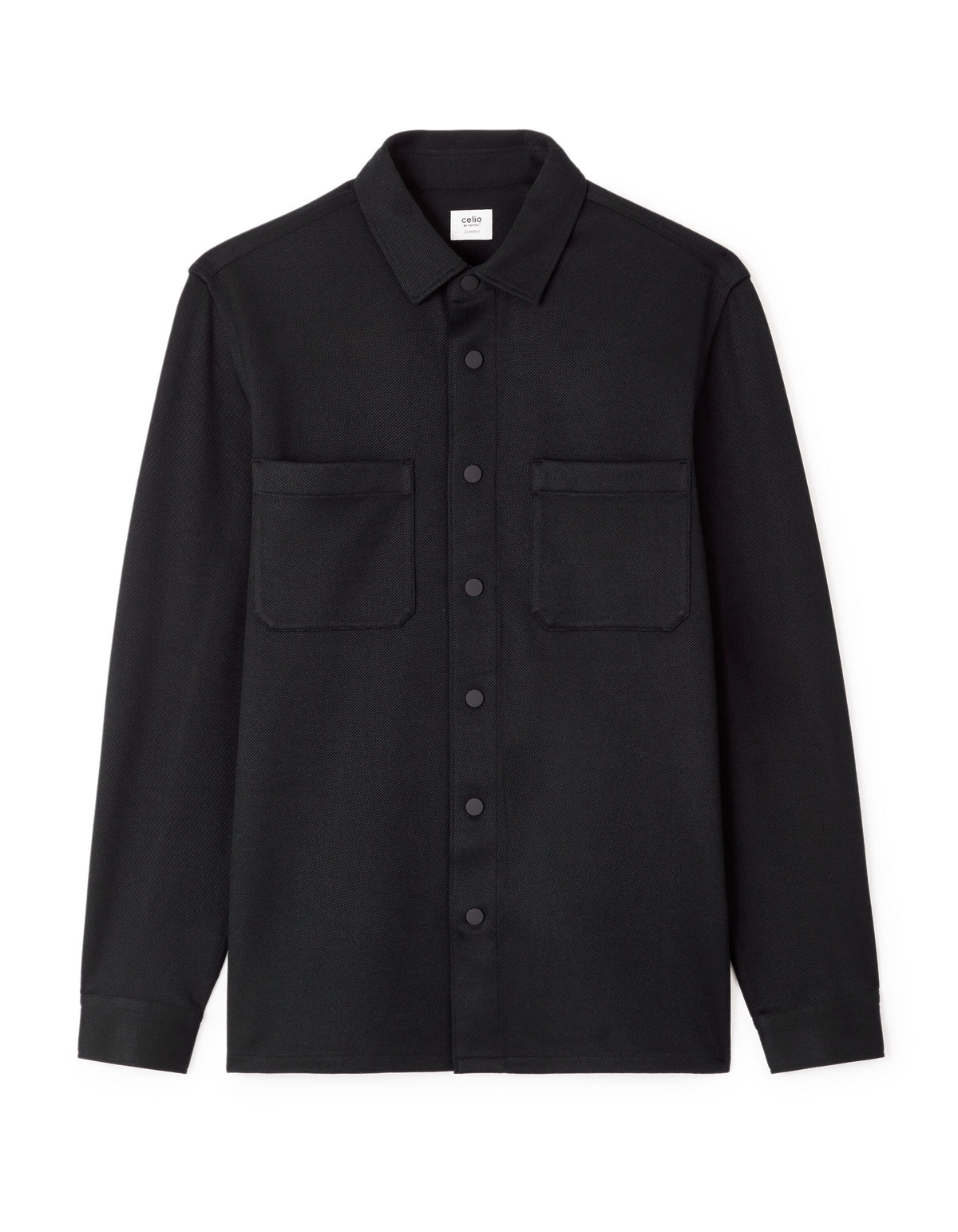 Comfort Two-Pocket Overshirt - Black — view 1