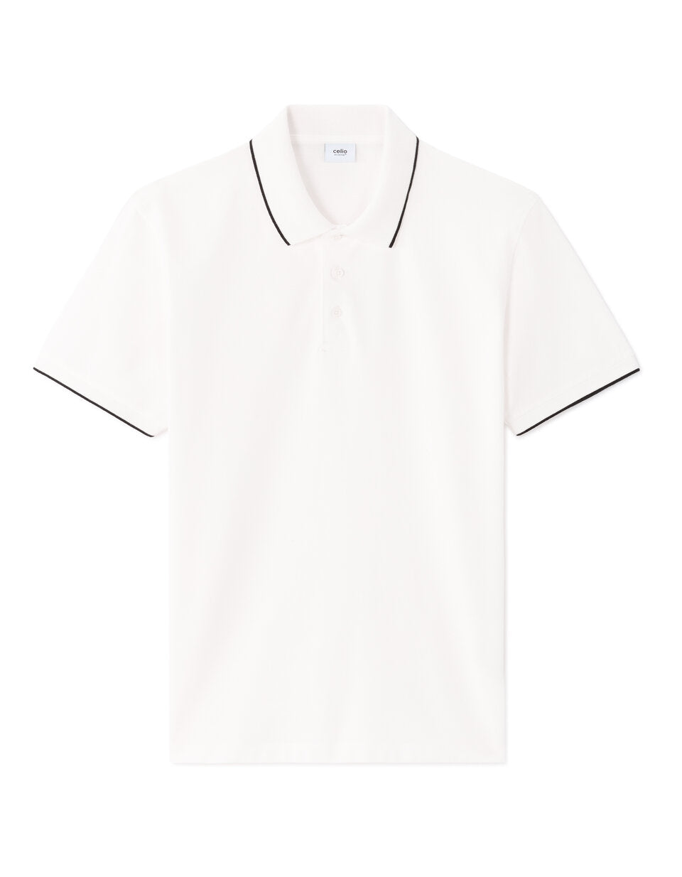 Regular-Fit Pure Cotton Pique Polo Shirt - White — view 1
