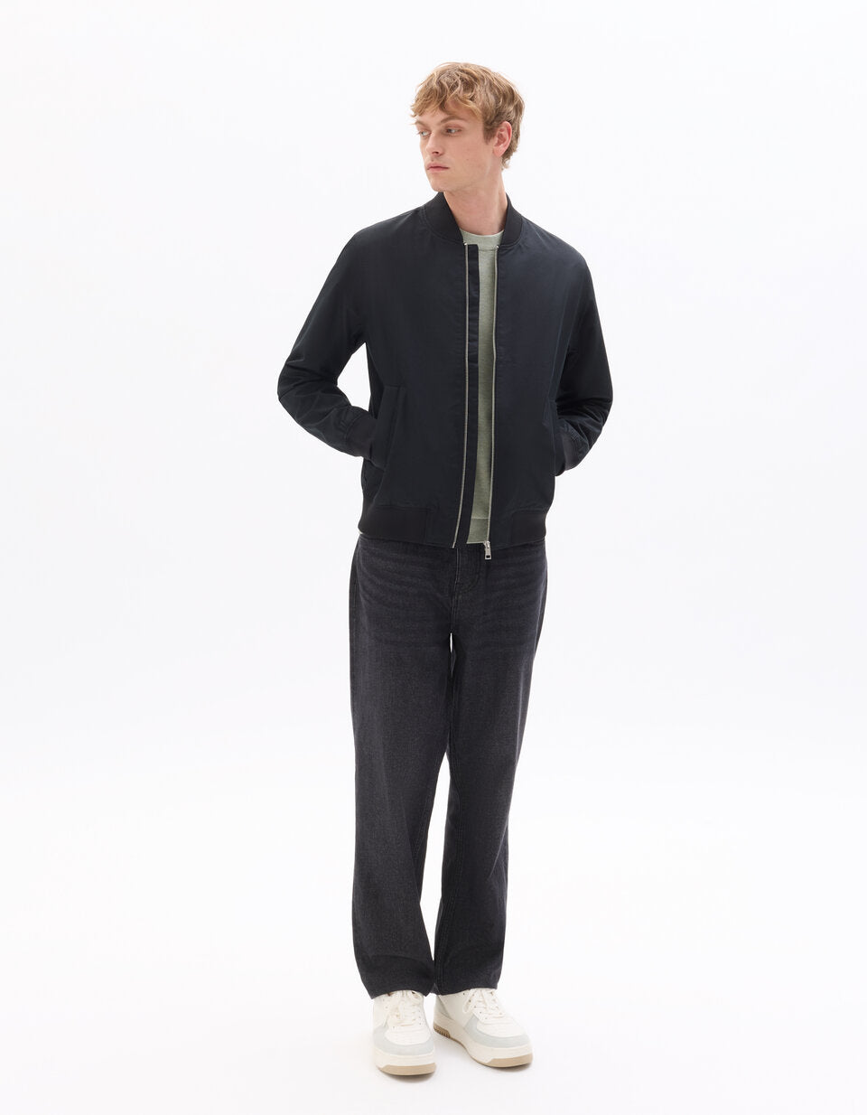 Lightweight Bomber Jacket - Black — view 2