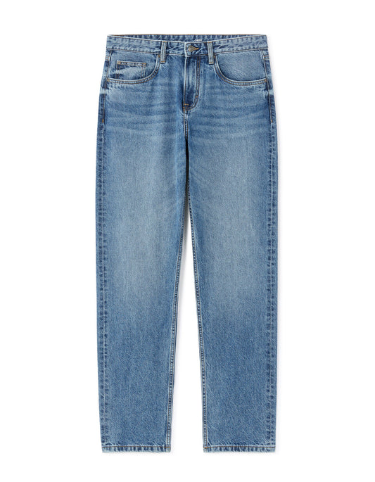 Loose-Fit Pure Cotton Jeans - Double Stone Blue — view 1