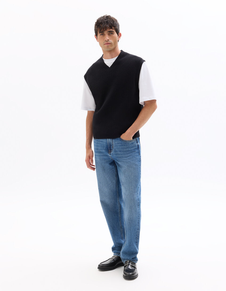 Loose-Fit Pure Cotton Jeans - Double Stone Blue — view 2