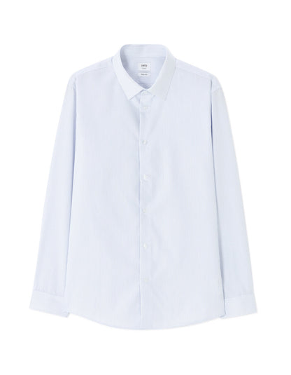 Regular-Fit Fine-Stripe Shirt - Light Blue — view 1