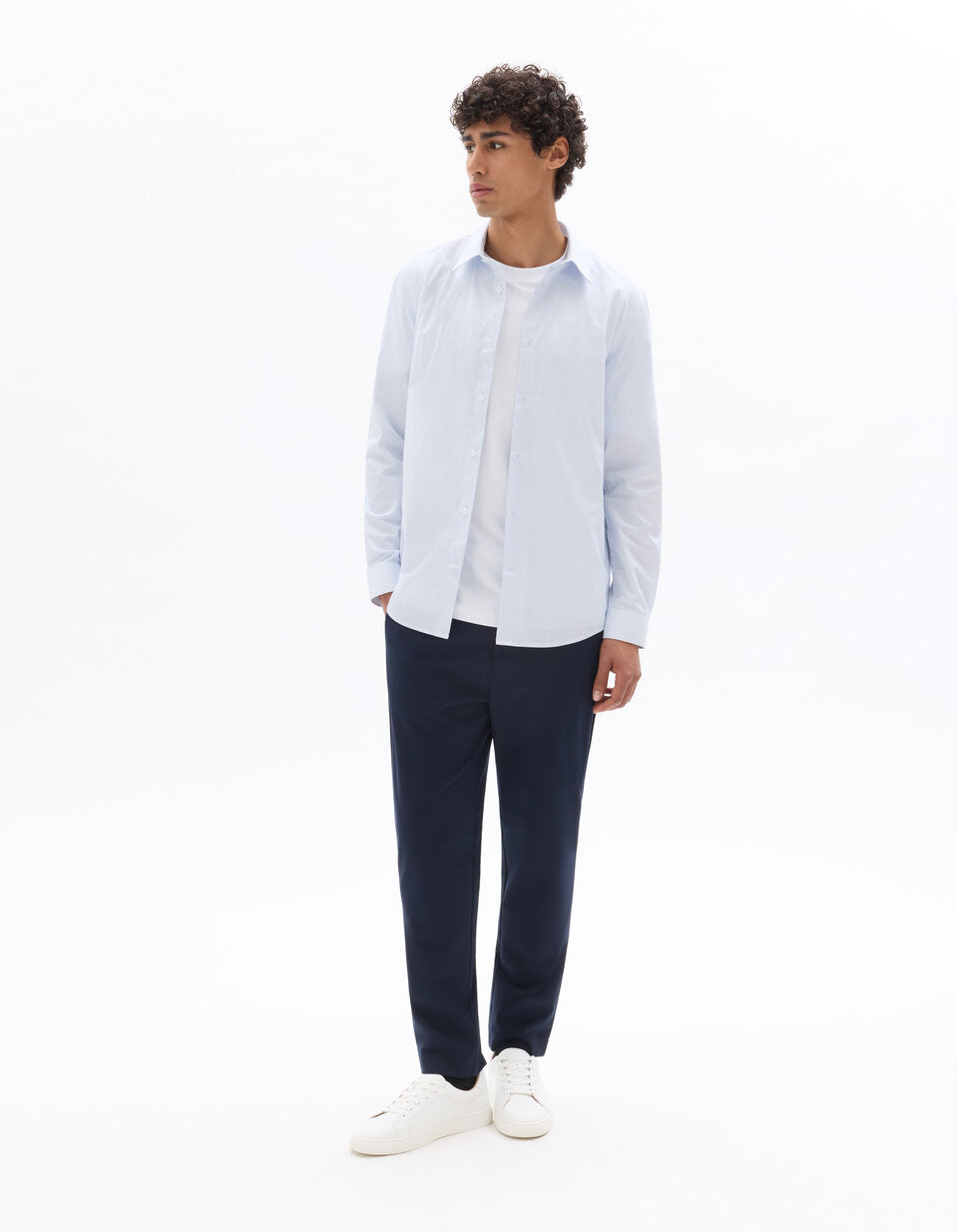 Regular-Fit Fine-Stripe Shirt - Light Blue — view 2