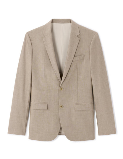 Slim-Fit Bi-Stretch Suit Jacket - Dark Beige — view 1