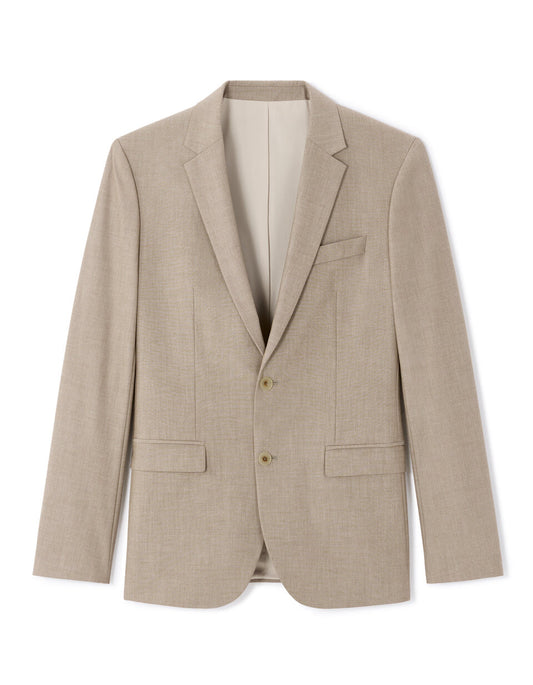 Slim-Fit Bi-Stretch Suit Jacket - Dark Beige — view 1