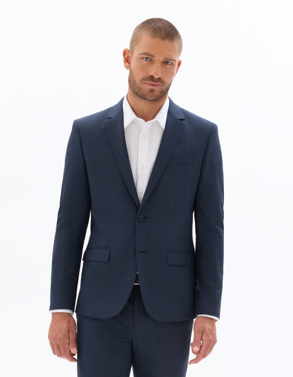 Slim-Fit Bi-Stretch Suit Jacket - Navy — view 3