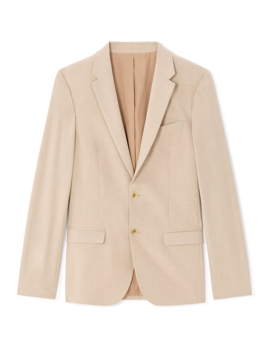 Slim-Fit Bi-Stretch Suit Jacket - Beige — view 1