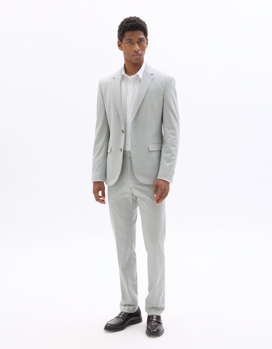 Slim-Fit Bi-Stretch Suit Trousers - Light Grey — view 2
