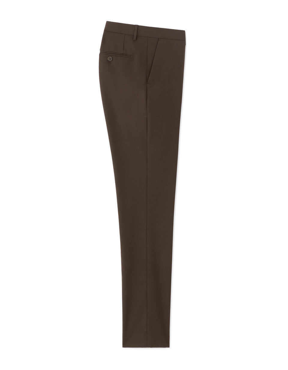 Slim-Fit Bi-Stretch Suit Trousers - Brown — view 1