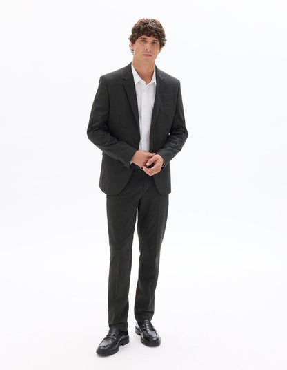 Slim-Fit Bi-Stretch Suit Trousers - Dark Grey — view 2
