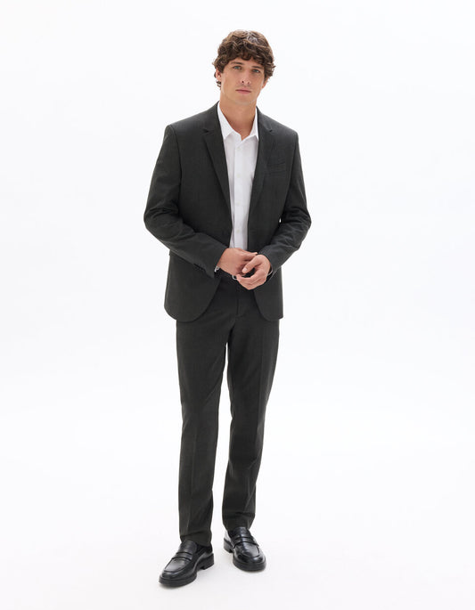 Slim-Fit Bi-Stretch Suit Trousers - Dark Grey — view 2