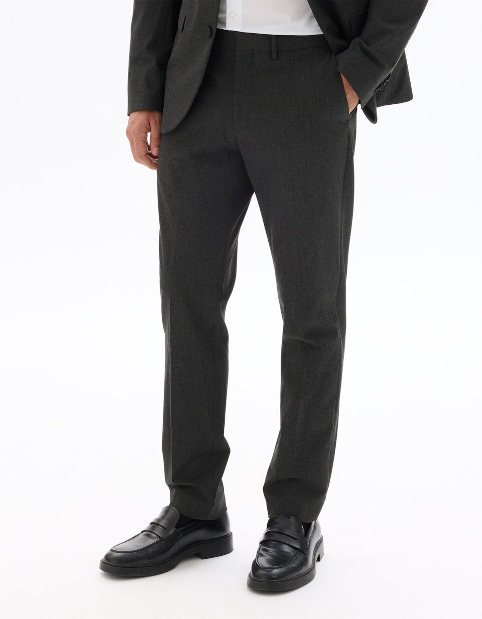 Slim-Fit Bi-Stretch Suit Trousers - Dark Grey — view 3