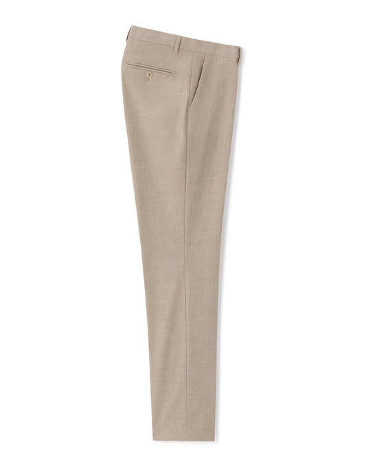 Slim-Fit Bi-Stretch Suit Trousers - Dark Beige — view 1