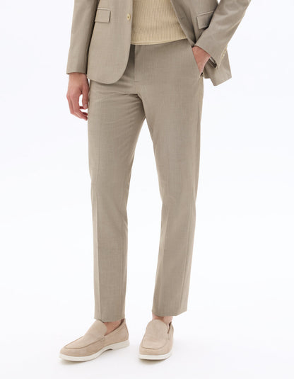 Slim-Fit Bi-Stretch Suit Trousers - Dark Beige — view 3