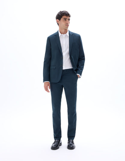 Slim-Fit Bi-Stretch Suit Trousers - Dark Green — view 2
