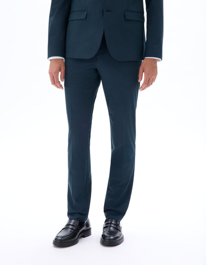Slim-Fit Bi-Stretch Suit Trousers - Dark Green — view 3